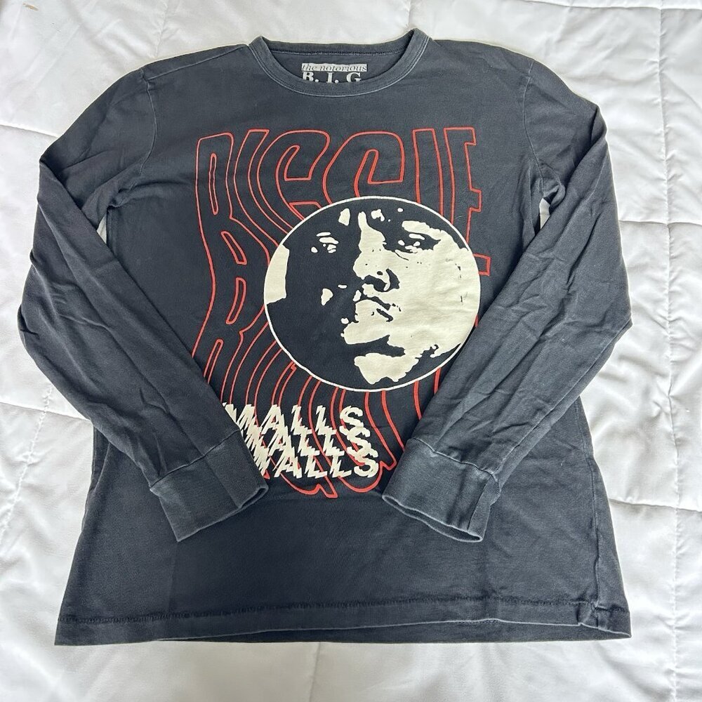 Biggie‎ Smalls Mens Small Black Long Sleeve Graphic Hip Hop Notorious BIG